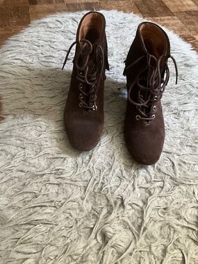 Maje Fringe Lace up Bootie